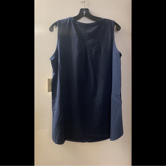 🆕Navy-Cotton Rich Curved Hem Tank Top - Picture 3 of 5